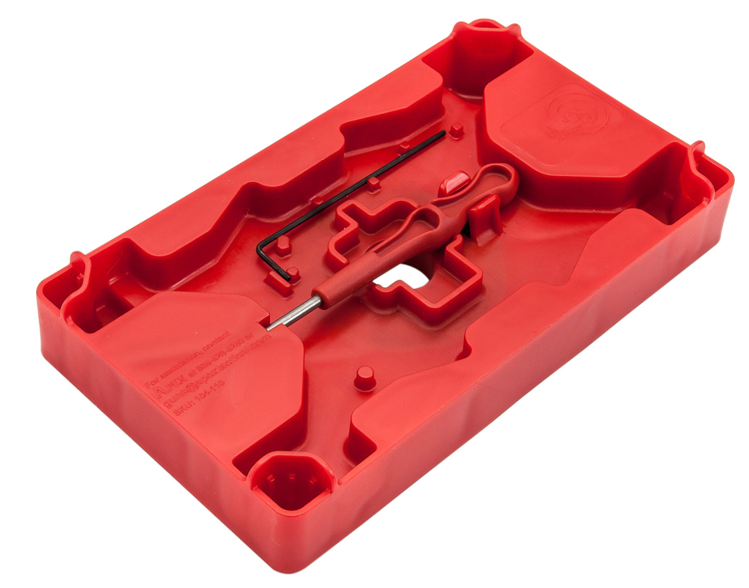 Apex Tactical 104110 Armorers Tray & Pin Punch  Red Polymer Pistol