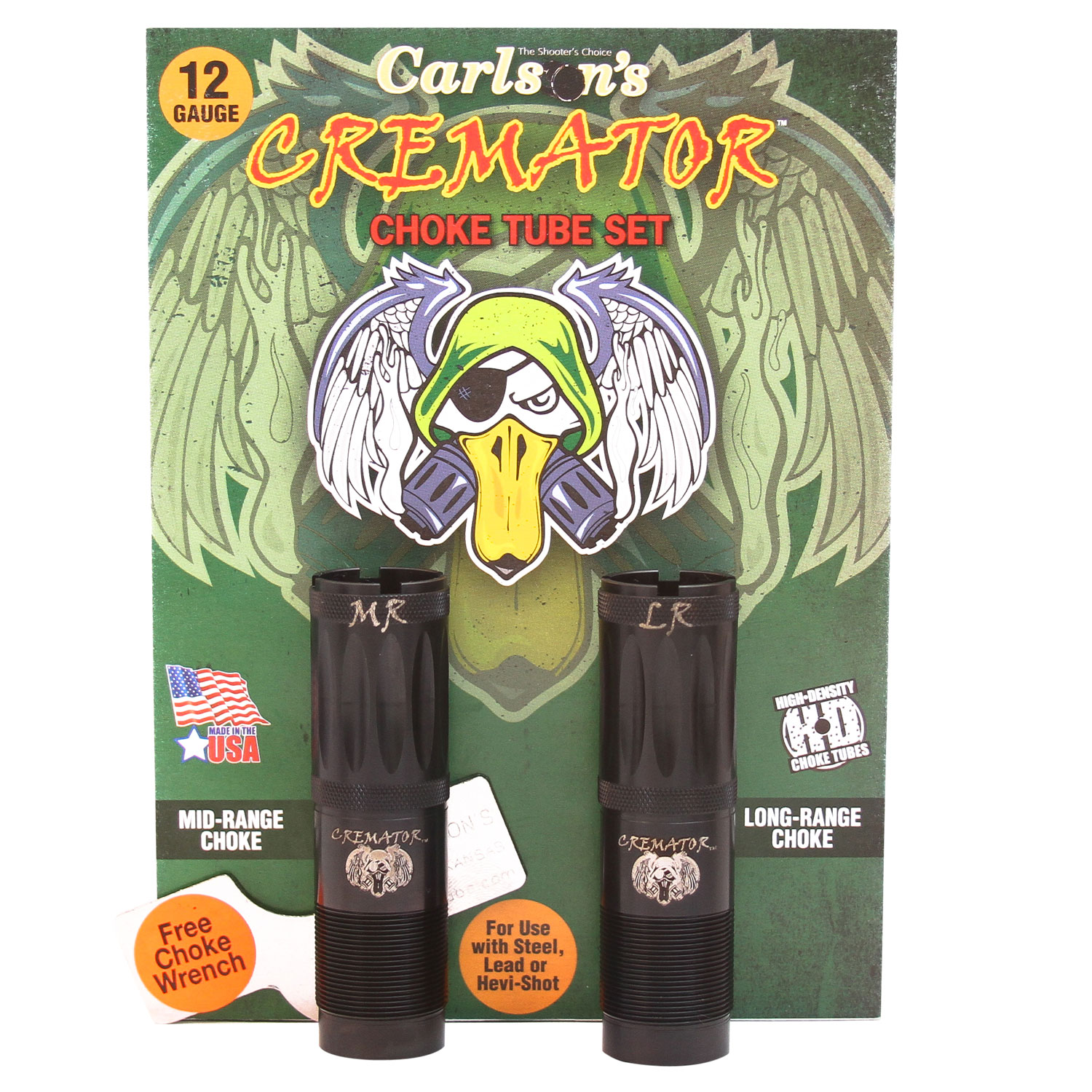 Carlsons Choke Tubes 11642 Cremator Waterfowl WinChoke, Browning Invector, Mossberg 500 12 Gauge Mid-Range, Long-Range 17-4 Stainless Steel Blued (Non-Ported) 2 Per Pack
