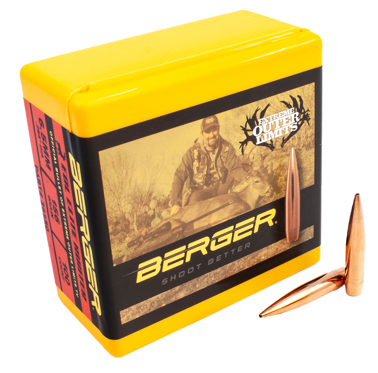 Berger Bullets 26550 Elite Hunter Outer Limits 6.5mm .264 156 gr Boat-Tail (BT) 100 Per Box