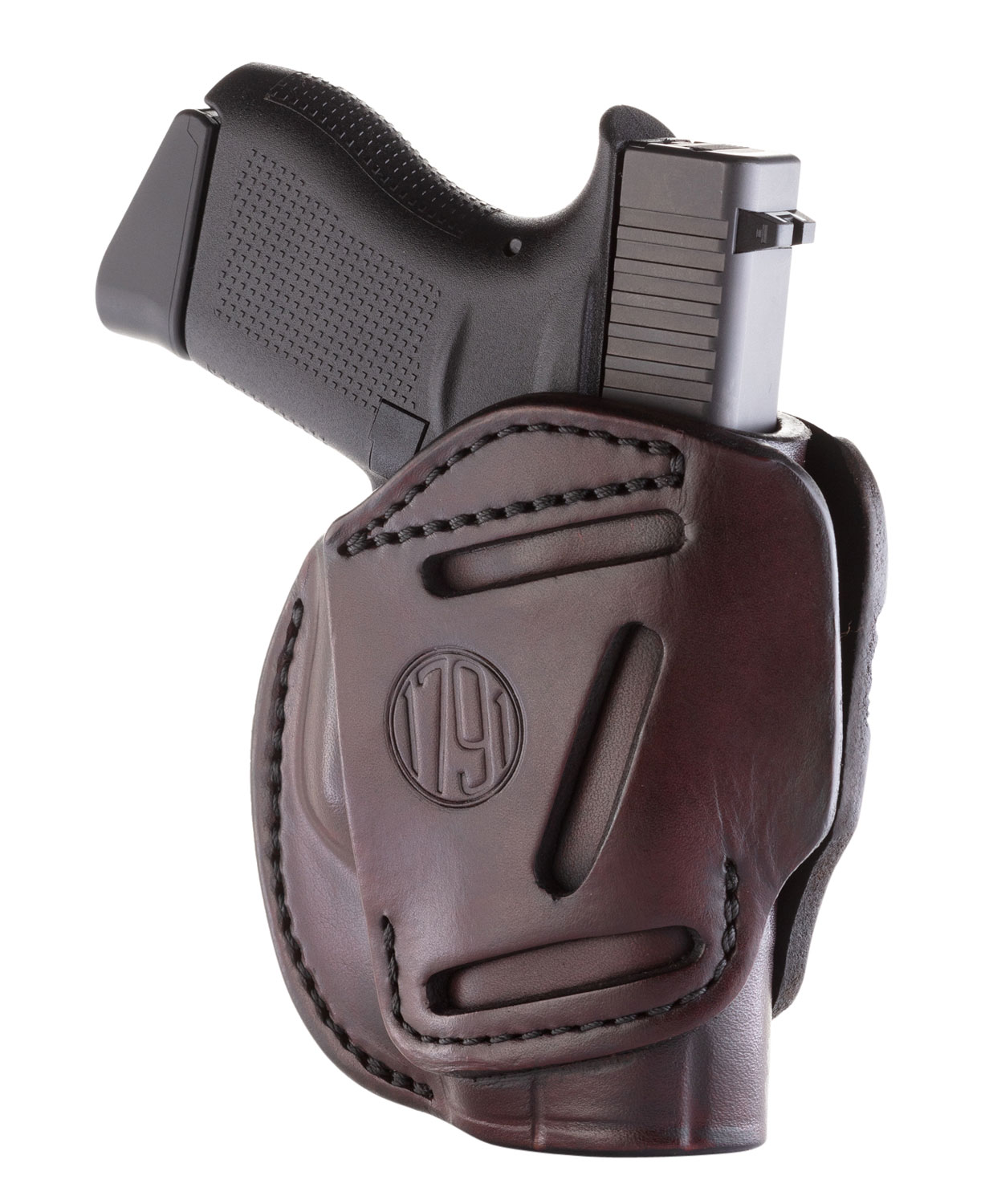 1791 Gunleather 3WH2SBRA 3-Way  IWB/OWB Size 02 Signature Brown Leather Belt Loop Compatible w/ Ruger LCP Compatible w/ Glock 42 Compatible w/ S&W Bodyguard Ambidextrous Hand