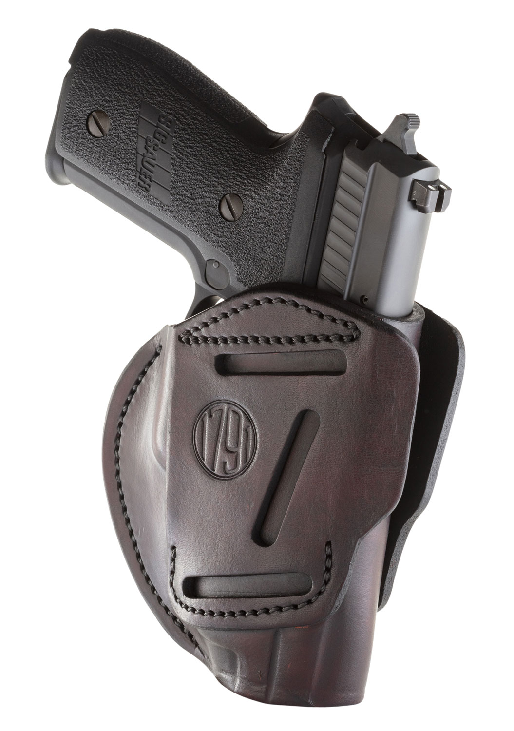 1791 Gunleather 3WH5SBRA 3-Way  IWB/OWB Size 05 Signature Brown Leather Belt Loop Compatible w/ Glock 17 Compatible w/ Springfield XD Compatible w/ S&W M&P Compatible w/ HK VP9 Ambidextrous Hand