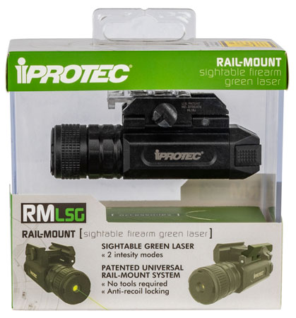 iProtec 6569 RMLSG  2mW Low/5mW High Green Laser with 532nM Wavelength & Black Finish for Rail-Equipped Pistol, Rifle & Shotgun (Except Subcompact Variants)