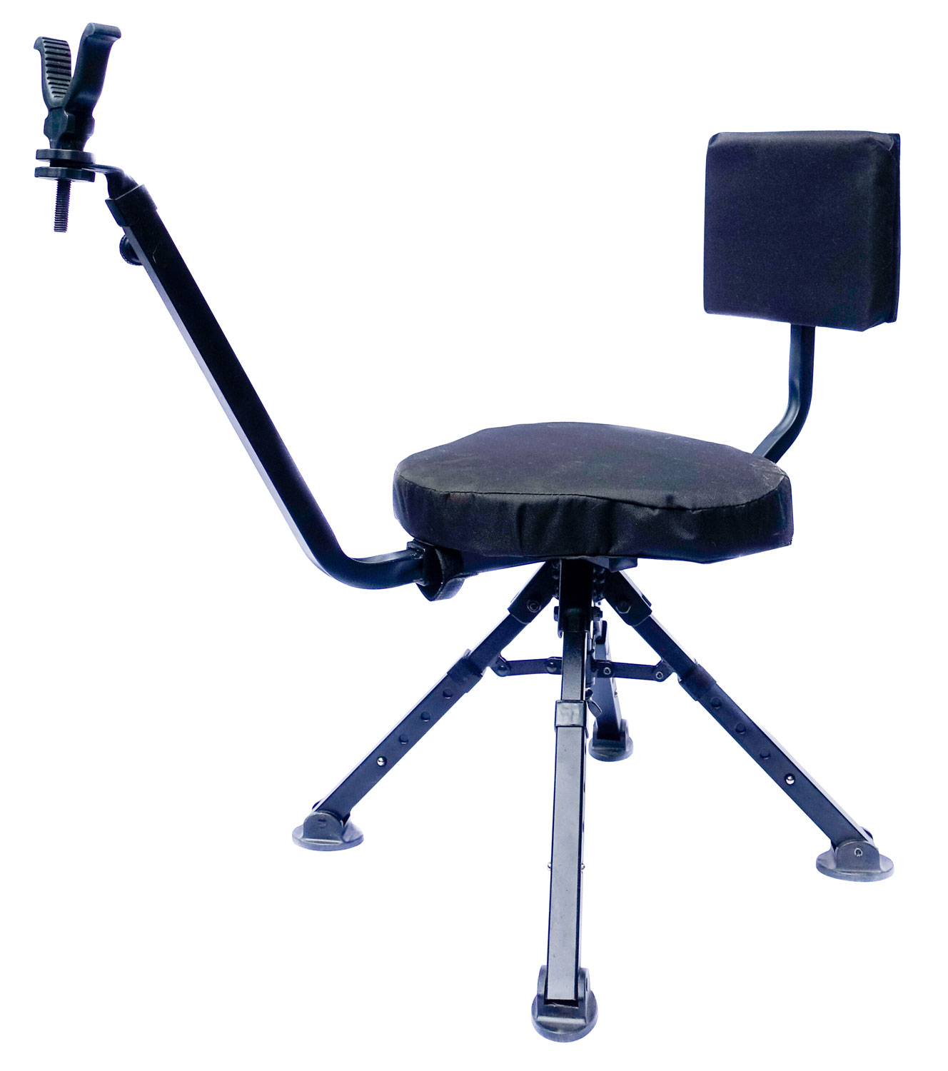 BenchMaster BMGBSC2 Ground Hunting Shooting Chair 4 Leg Rotating Steel Black