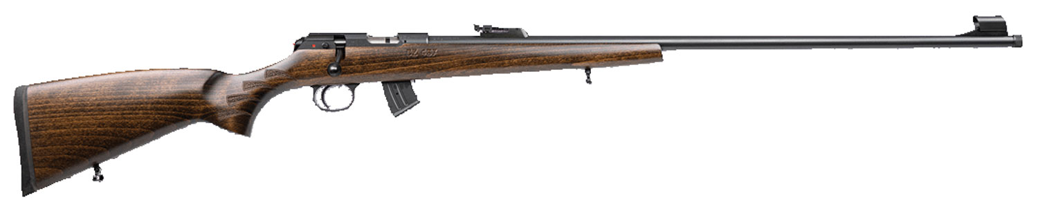 CZUSA 02372 CZ 457 Jaguar 22 LR Caliber with 101 Capacity, 28 Inch Threaded Barrel, Black Nitride Metal Finish  Fixed EuropeanStyle Beechwood Stock Right Hand Full Size | 806703023724