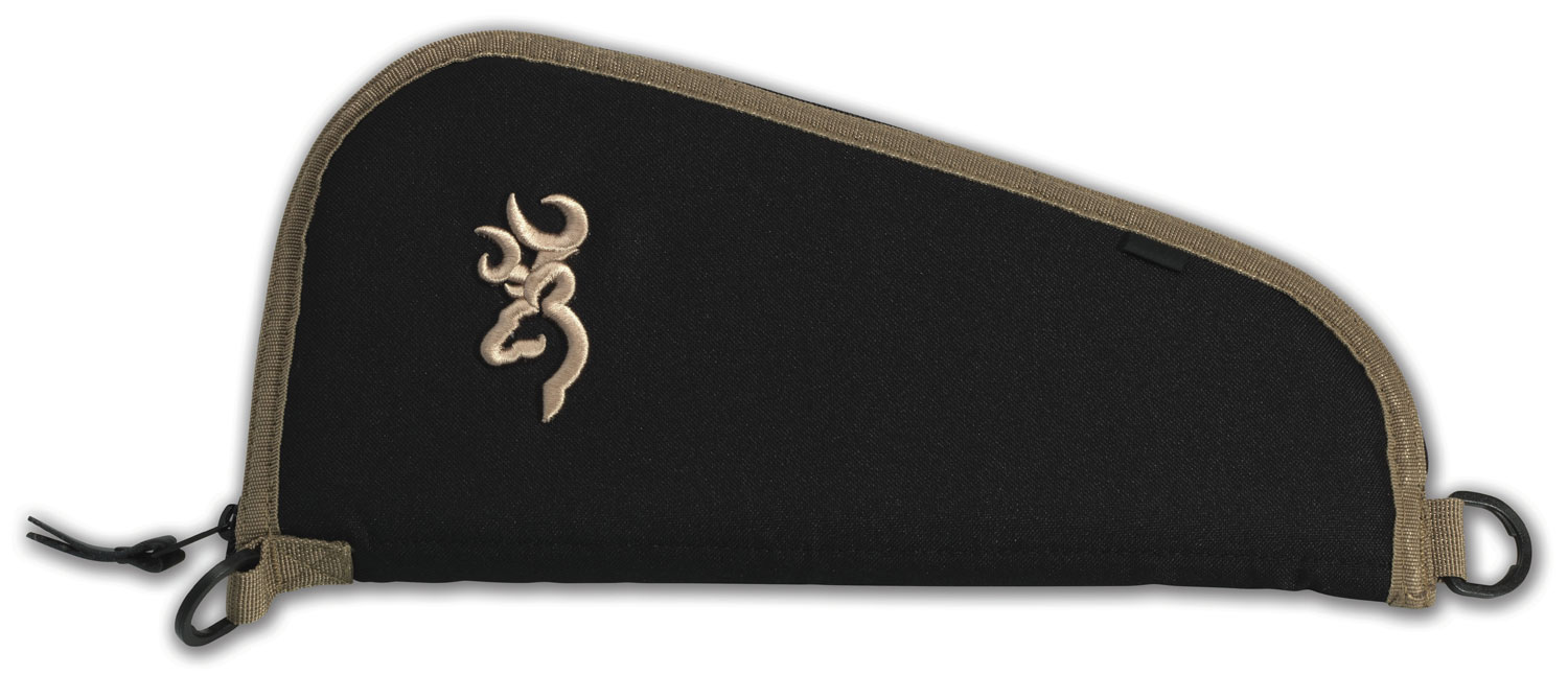 Browning 1430049811 Plainsman Pistol Rug made of 600D Polyester with Black Finish & Tan Trim/Logo, Open Cell Foam Padding, Brushed Tricot Lining & Zipper 11
