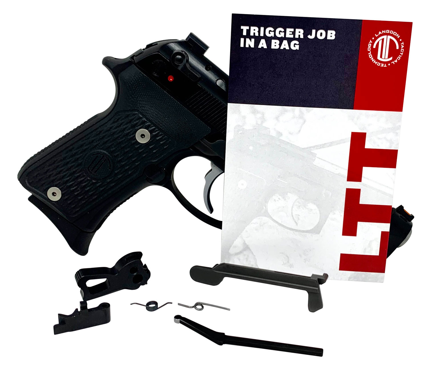 Langdon Tactical Tech LTTTJOPD Trigger Job In A Bag  Single/Double Action Curved Trigger with SA 3.504 lbs Draw Weight, for Beretta 92/96/M9 not A1 | 009210009889