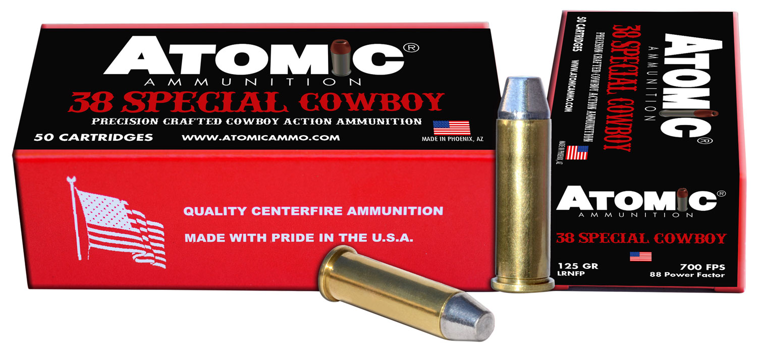 Atomic Ammunition 451 Cowboy Action  38 Special 125 gr Lead Round Nose Flat Point (LRNFP) 50 Per Box/10 Cs