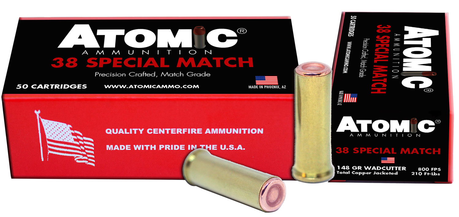 Atomic Ammunition 449 Match  38 Special 148 gr Hollow Base Wadcutter 50 Per Box/10 Cs