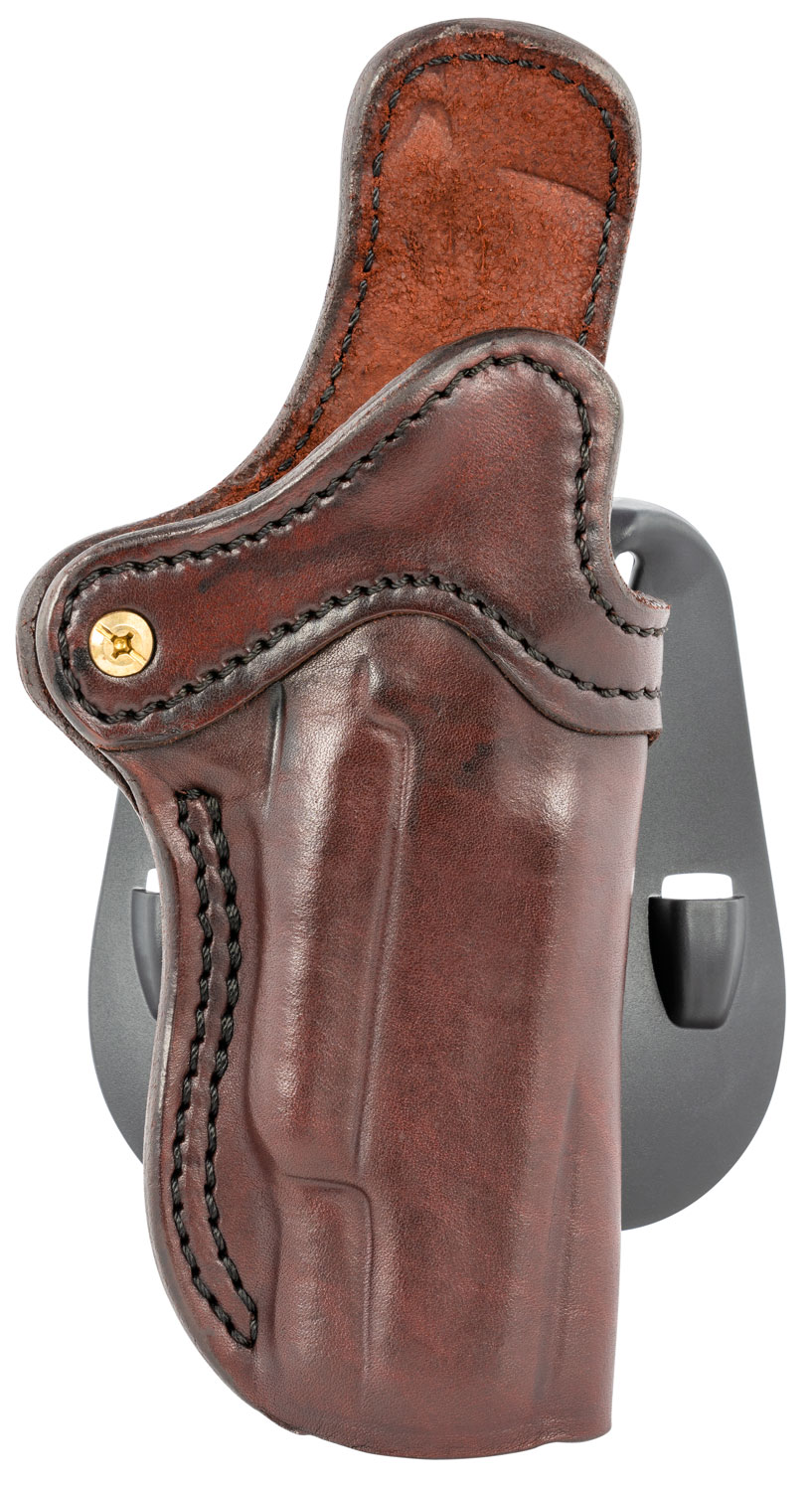 1791 Gunleather ORPDH1SBRR BH1 Optic Ready Size 01 OWB Style made of Leather with Signature Brown Finish, Adjustable Cant & Paddle Mount Type fits 4-5