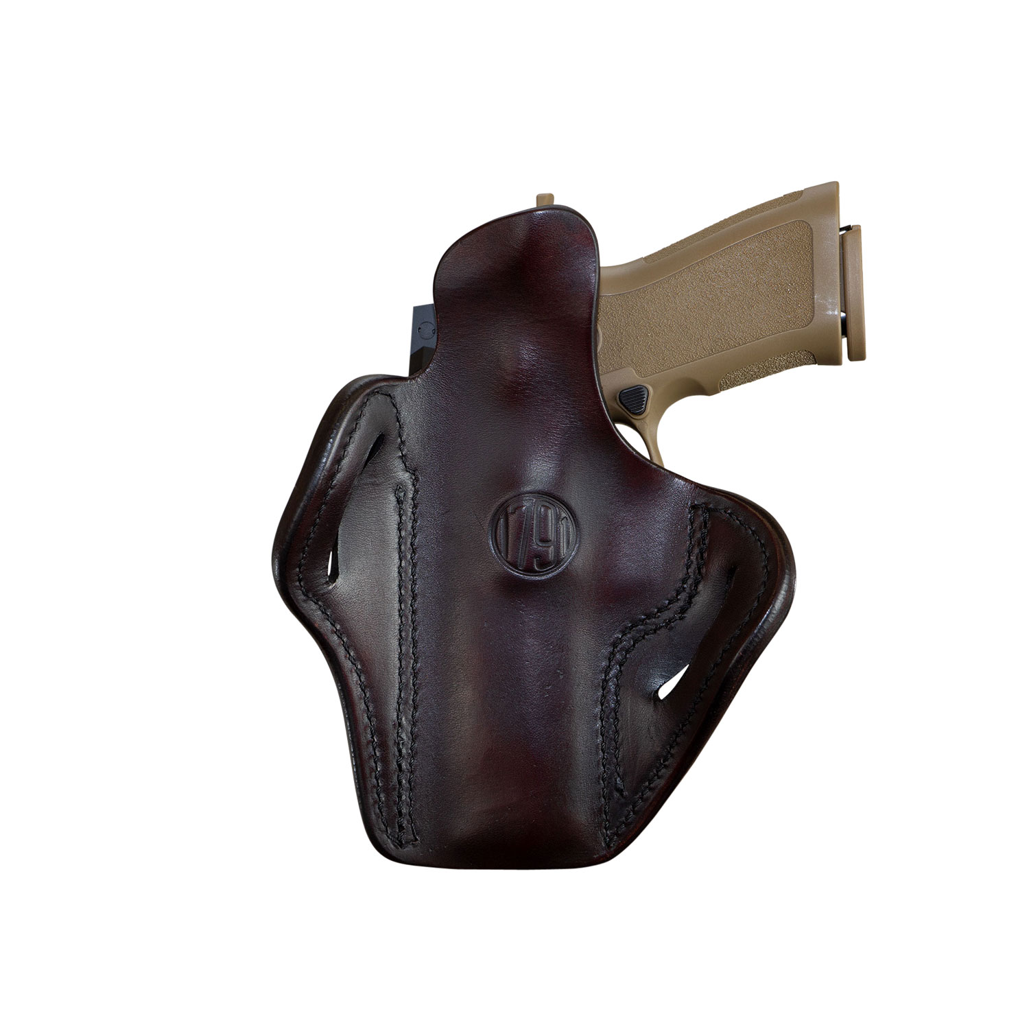 1791 Gunleather ORBH24SBRR BH2.4 Optic Ready OWB 2.4 Signature Brown Leather Belt Slide Fits Walther PPQ/Sig P320/Springfield XD-M