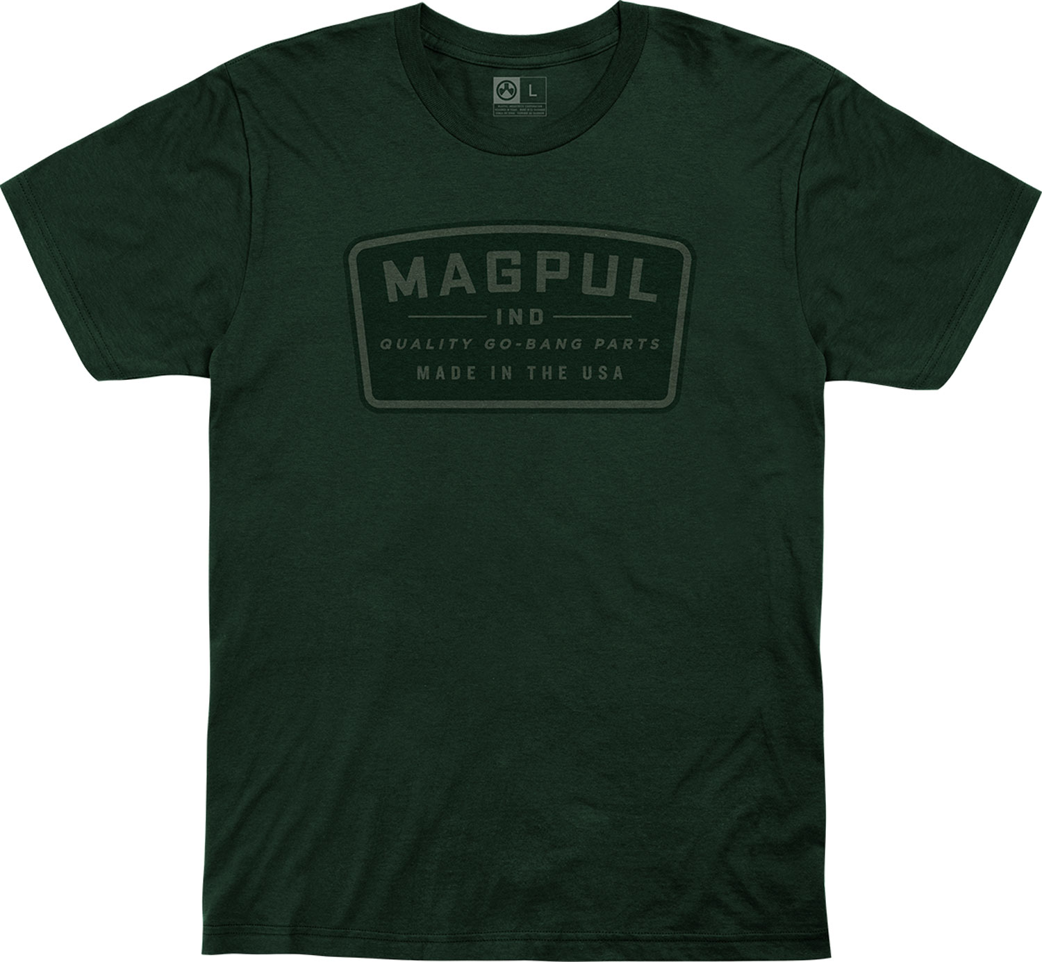 Magpul MAG1111-301-L Go Bang Parts  Forest Green Cotton Short Sleeve Large