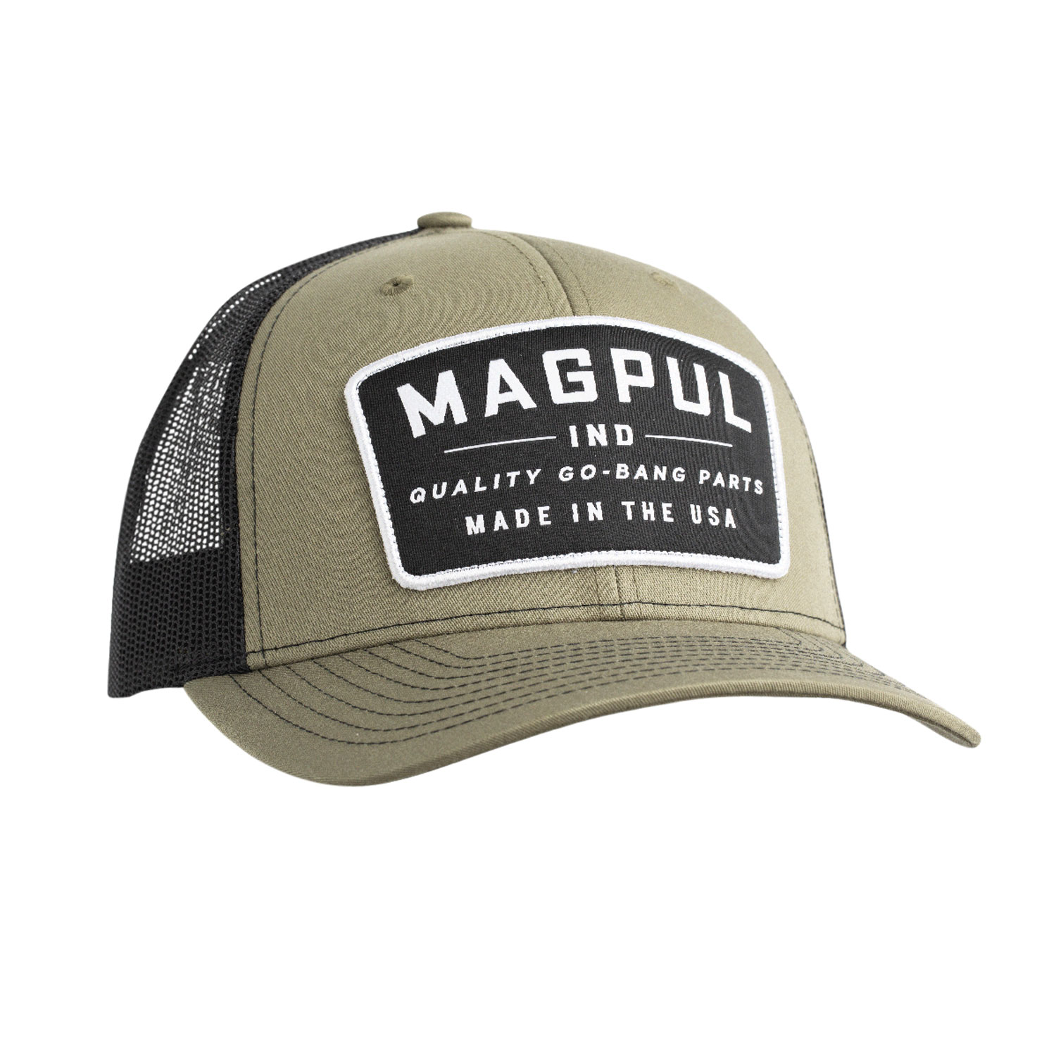 Magpul MAG1102-344 Go Bang Trucker Hat OD Green/Black Adjustable Snapback OSFA Structured