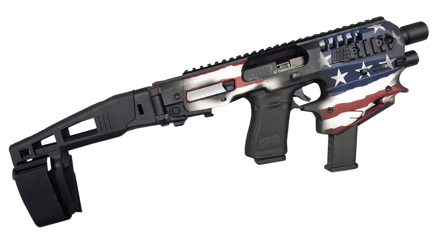 Command Arms MCKUSA MCK Limited Edition Conversion Kit Synthetic Black USA Flag for Glock G17,19,19x Gen3-5