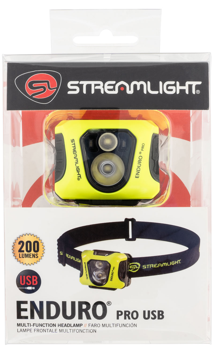 Streamlight 61435 Enduro Pro  15/25/50/90/145/200 Lumens White LED Bulb Black/Yellow 95 Meters Distance | 080926614352