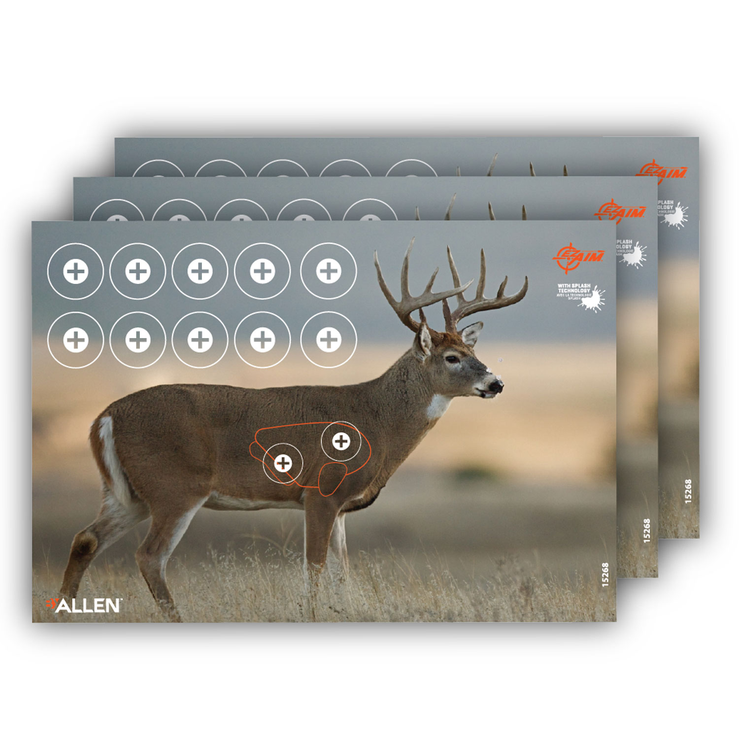 EZ-Aim 15268 Non-Adhesive Splash Non-Adhesive Paper 13 Inch x 24 Inch Whitetail Deer 3 Per Pack | 026509046769
