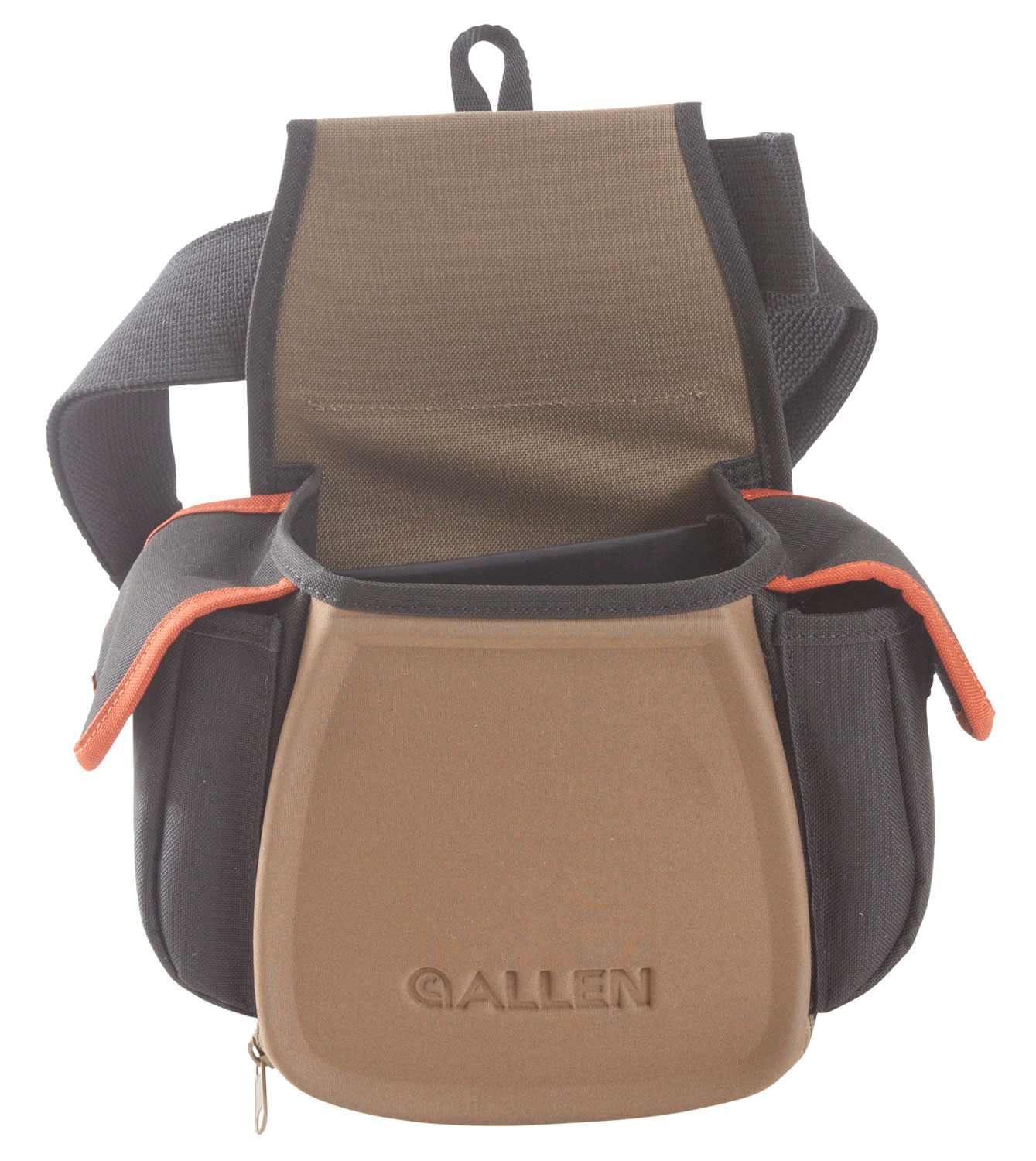 Allen 8306 Eliminator Pro Double Compartment Shooting Bag Black with Tan & Rust Accents, Elastic Loops, Side Pockets & D-Ring 7