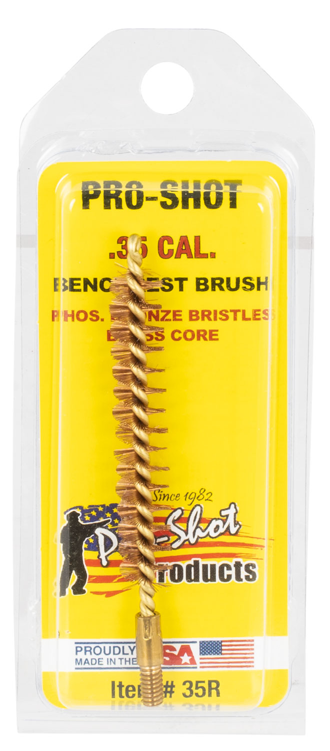 ProShot 35R Bore Brush  .35 Cal/ 9mm Rifle 832 Thread Bronze Bristles Brass Core | 709779100125