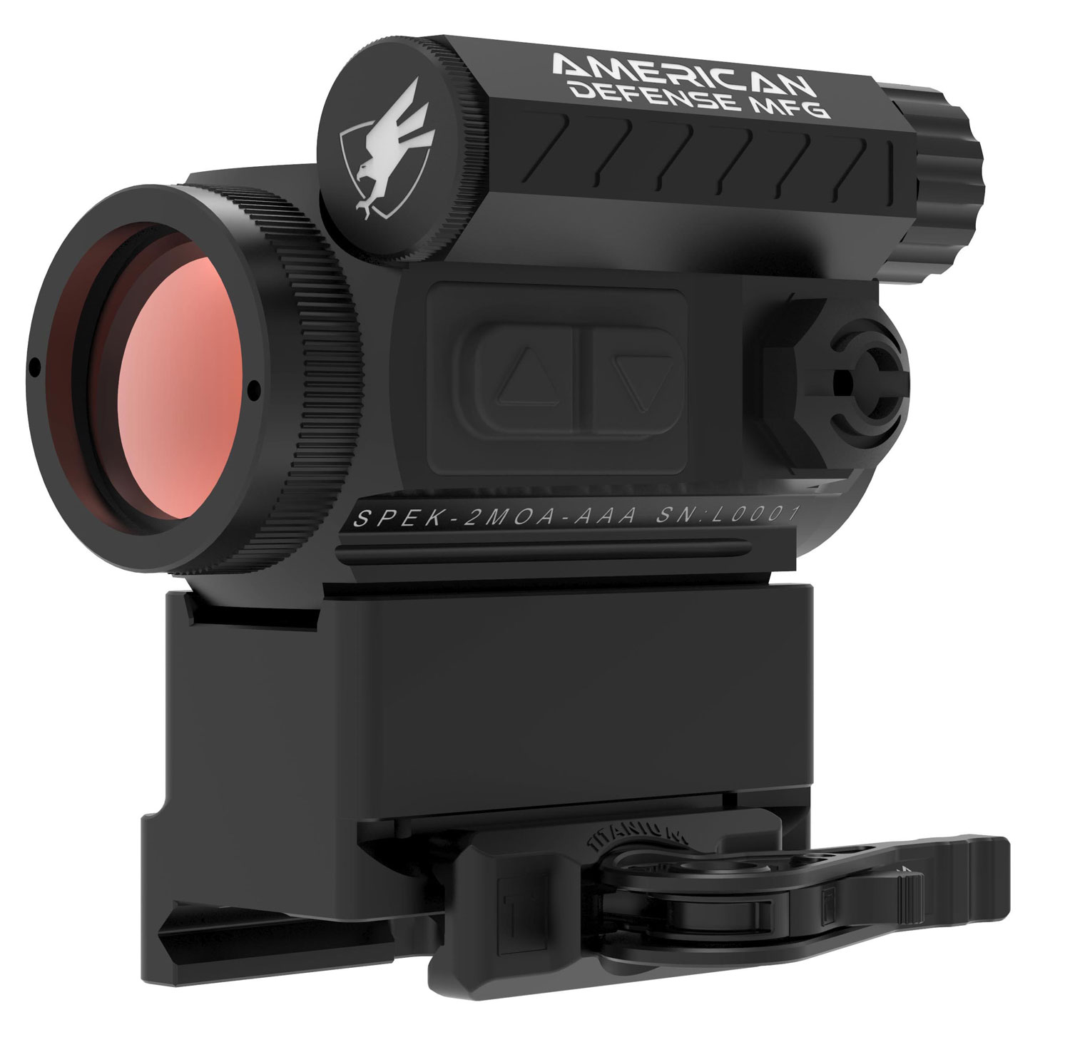 American Defense Mfg RDT1CO Spek T1 Black 1x20mm 2 MOA Red Dot Reticle