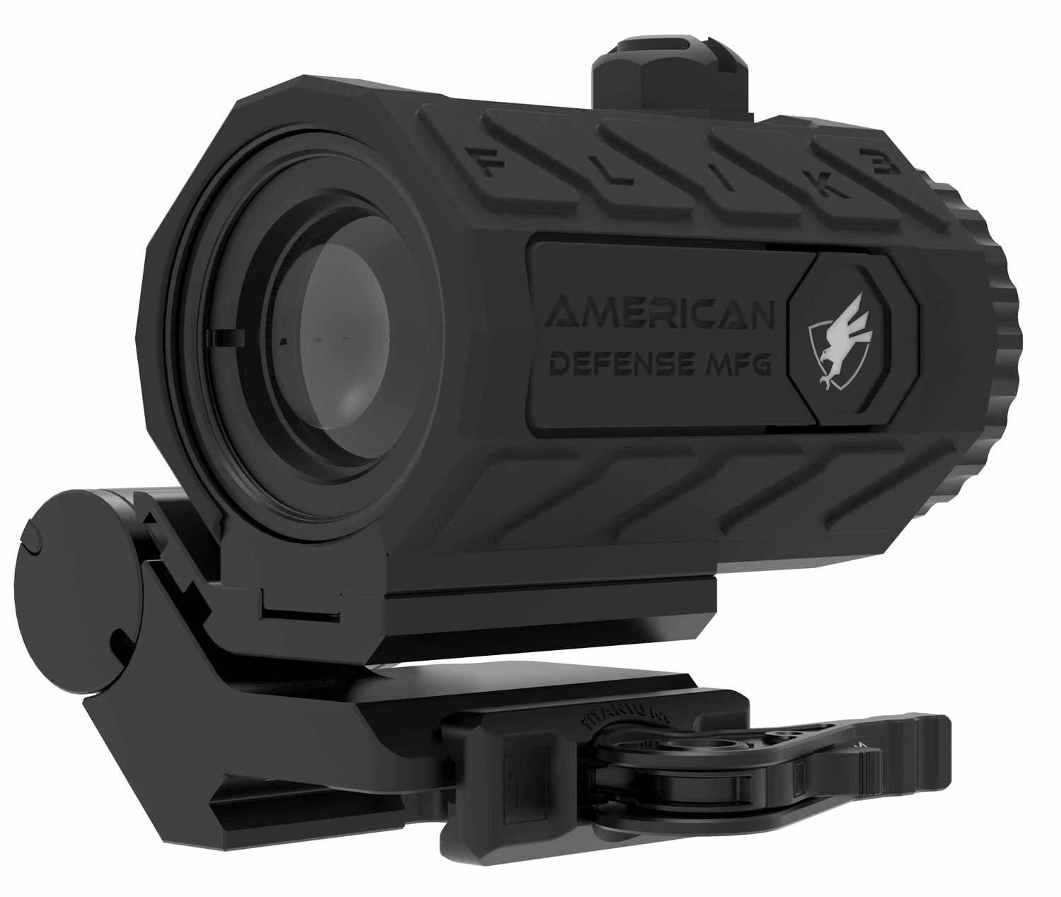 American Defense Mfg FLIK3X Flik3  Black 3x 20mm 2 MOA Red Dot Reticle Features Titanium QD Lever