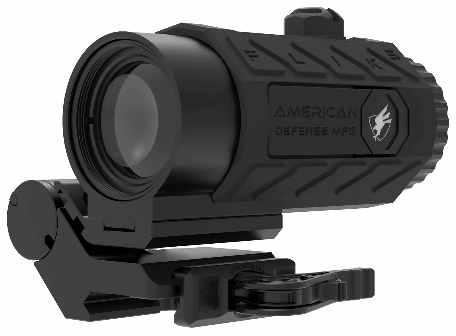 American Defense Mfg FLIK5X Flik5  Black 5x25mm Features Titanium QD Lever