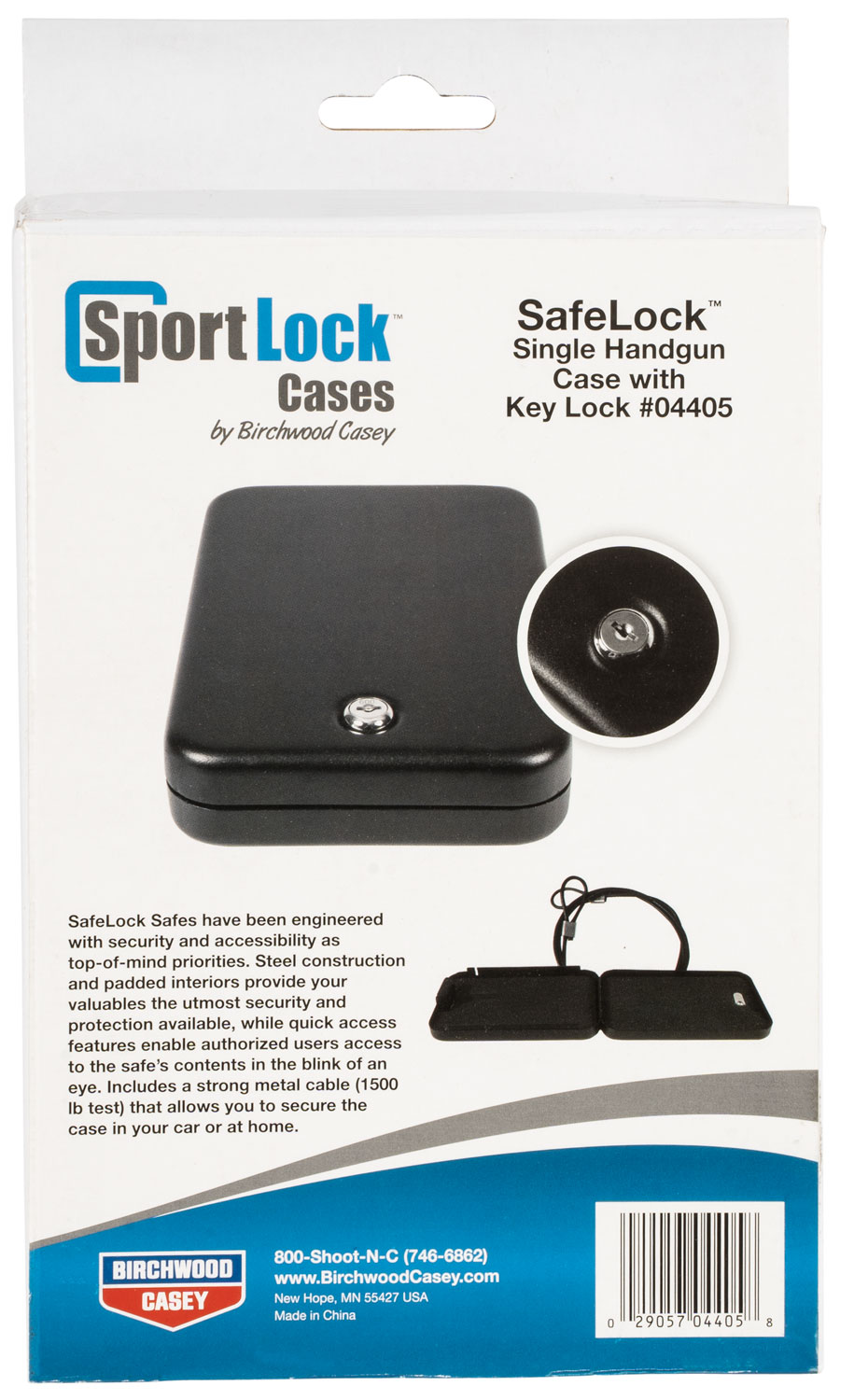 Birchwood Casey 04405 SafeLock  Open With Key Black Steel Firearm Fit- Handgun