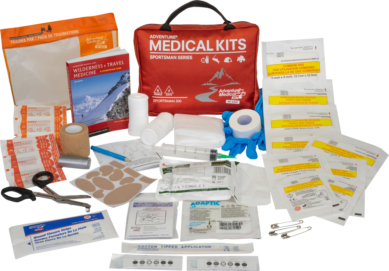 Adventure Medical Kits 01050300 Sportsman 300 Medical Kit Treats Injuries/Illnesses Waterproof Red