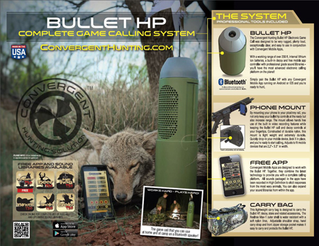 Convergent Hunting Solutions HP4000KIT Bullet HP Game Call System Wireless Call Multiple Sounds Attracts Predators Green Polycarbonate