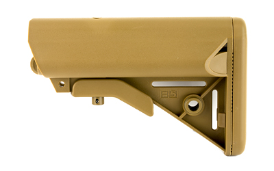 B5 Systems SOP1076 Enhanced SOPMOD Stock  Coyote Brown Synthetic for AR-15, M4 with Mil-Spec Receiver Extension (Tube Not Included)