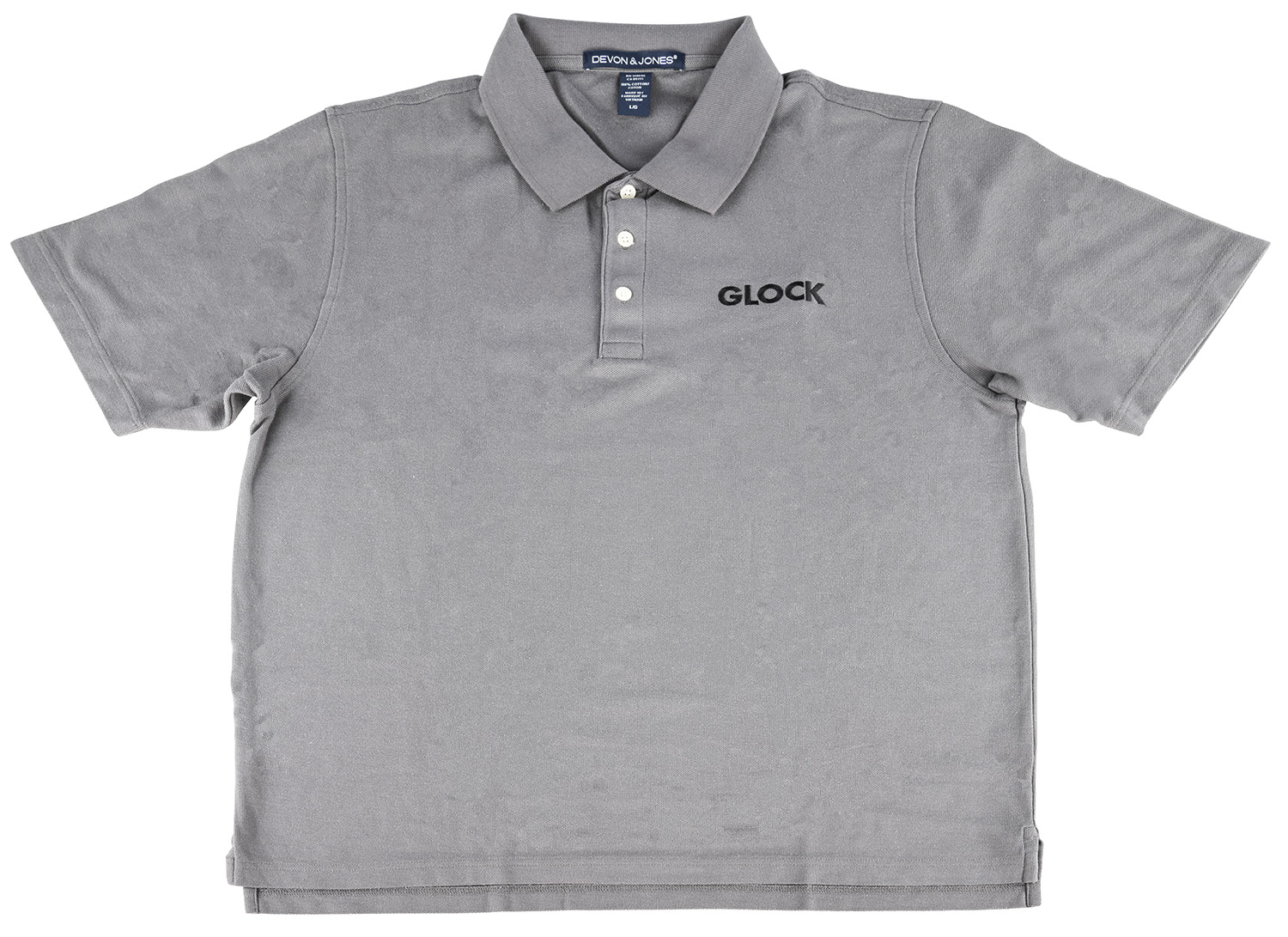 Glock AP95877 Classic Polo  Gray Cotton Short Sleeve XL