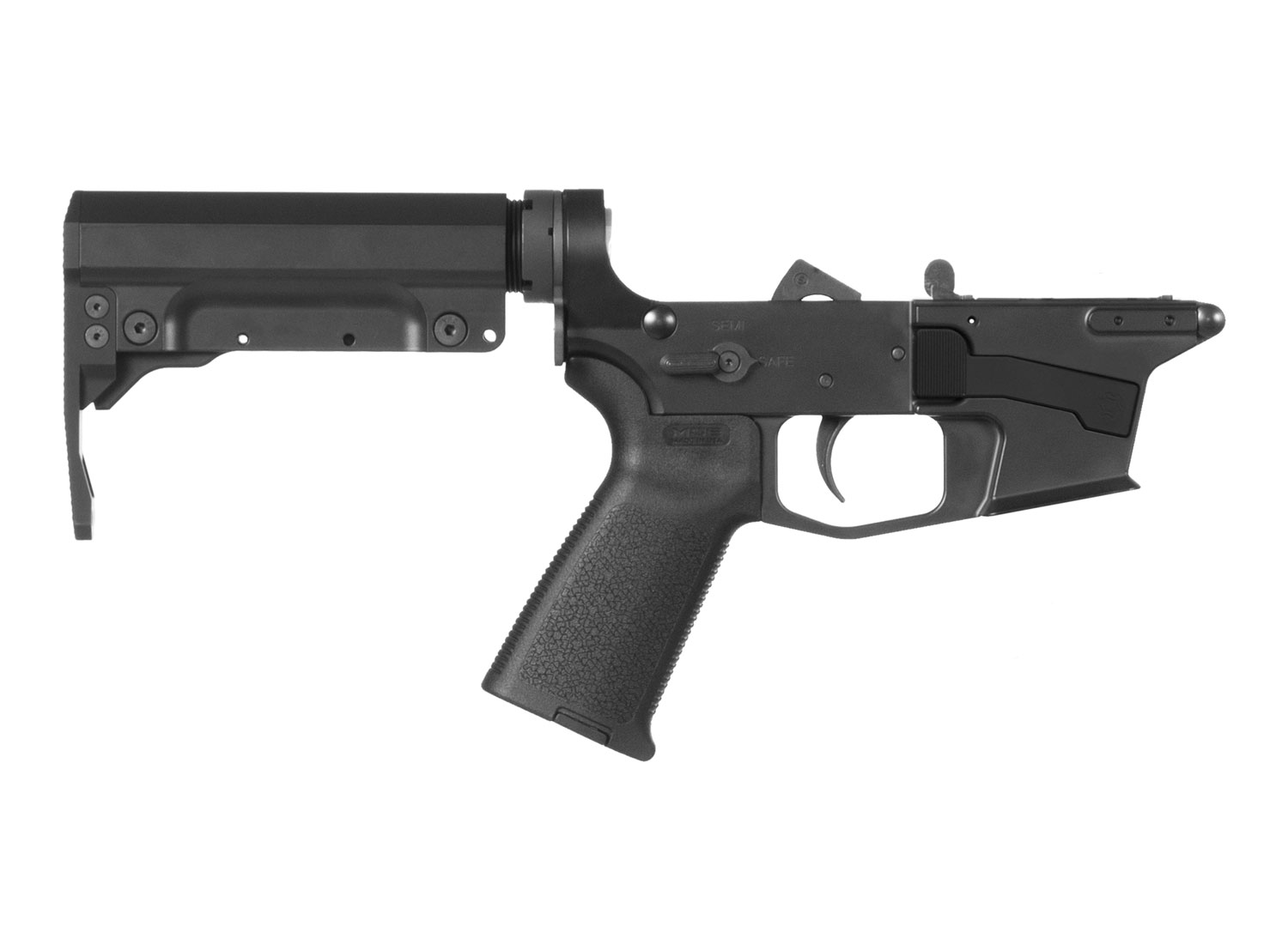 CMMG 92CA3C7 Lower Group  9mm Luger 7075-T6 Aluminum Black Anodized, Black Synthetic CMMG 6 Position RipStock & Magpul MOE Pistol Grip for CMMG Banshee 300 MK17