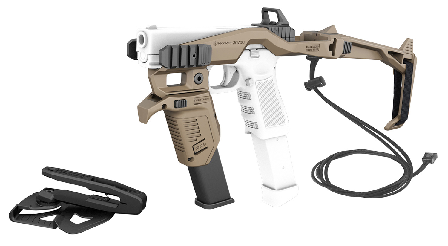 Recover Tactical 20/20MGT Tactical 20/20 Stabilizer Kit  Synthetic Tan with MG9 Angled Pouch