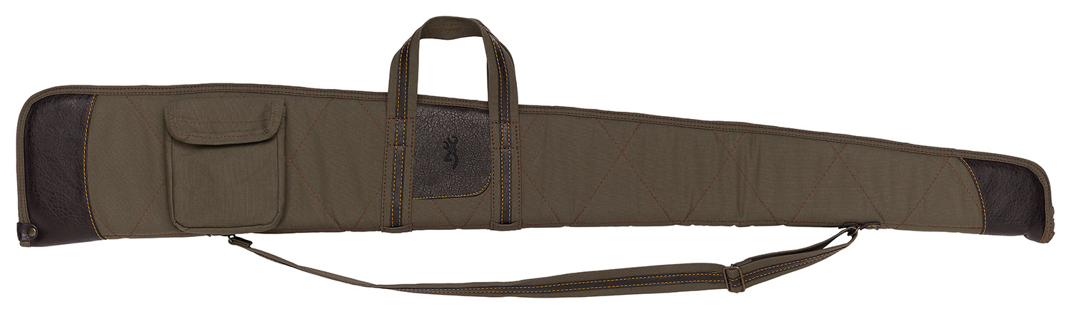 Browning 1415048452 Laredo  made of Cotton Canvas with Leather Trim, Olive Finish & Brown Accents, Closed-Cell Foam Padding, Side Pocket & Felt Lining 50.50