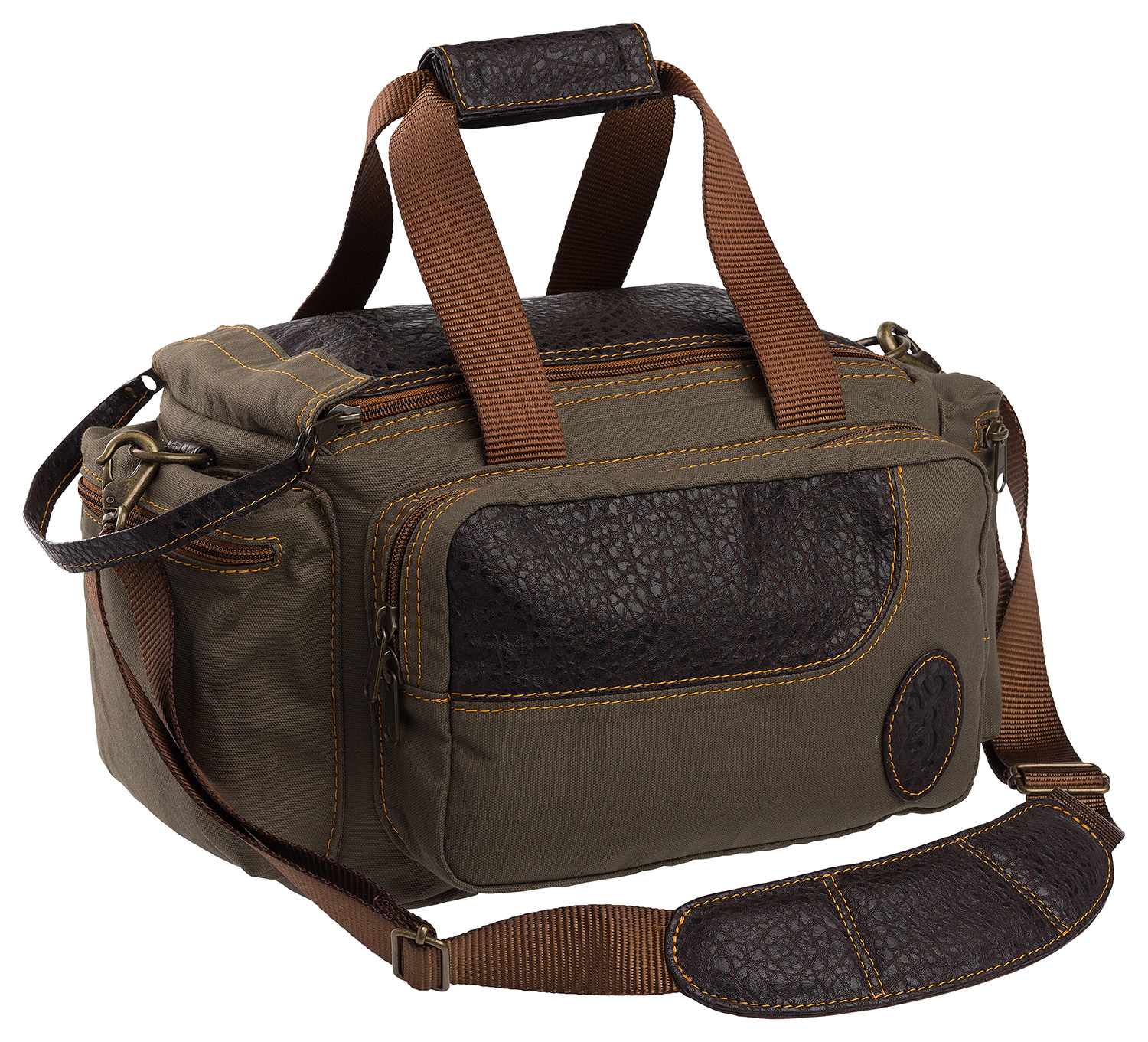 Browning 121504841 Laredo Shooting Bag Olive Canvas/Leather