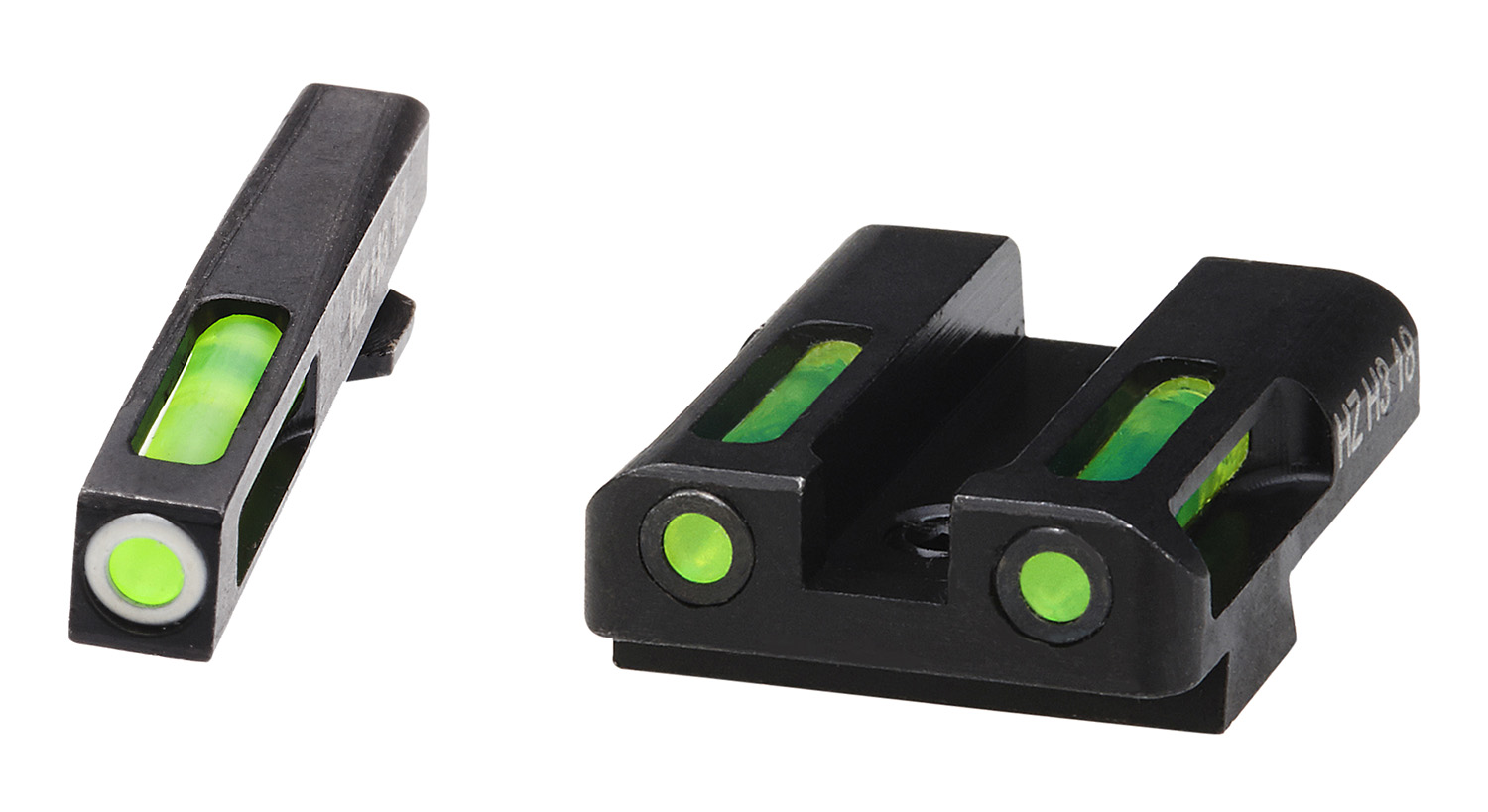 HiViz GLN329 LiteWave H3 Tritium/LitePipe Glock 45 ACP/10mm Sight Set  Black | Green Tritium with White Outline Front Sight Green Fiber Optic Rear Sight