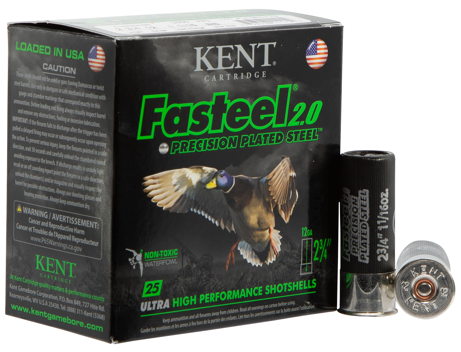 Kent Cartridge K122FS363 Fasteel 2.0  12 Gauge 2.75