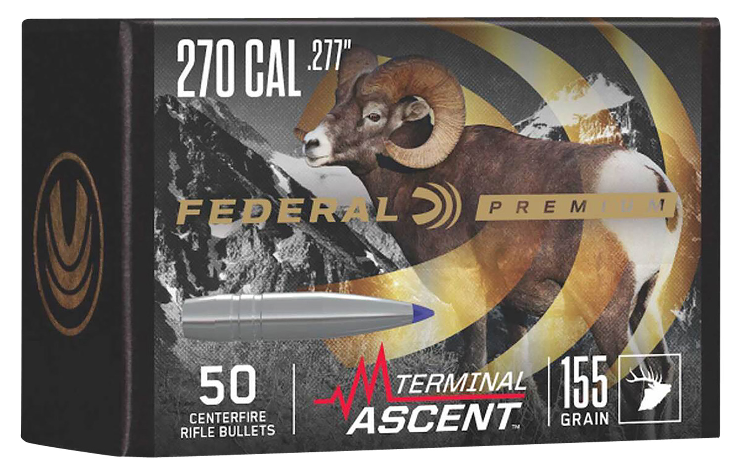 Federal PB277TA2 Premium Terminal Ascent Component 270 Cal .277 155 gr Terminal Ascent