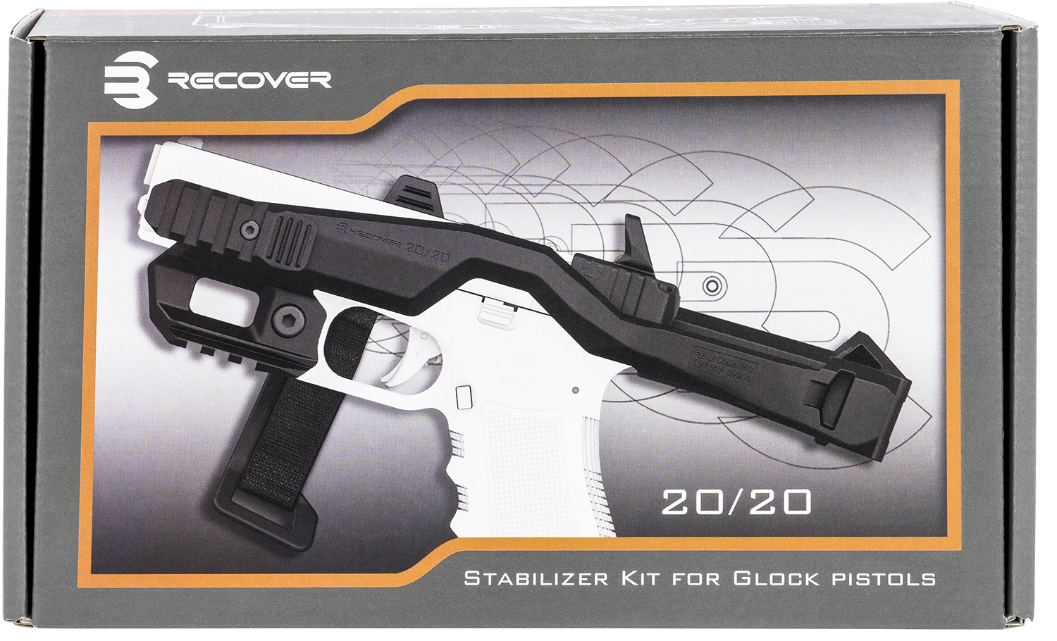 Recover Tactical 2020SSL01 Tactical 20/20 Stabilizer Kit  Synthetic Light Gray with MG9 Angled Pouch, Rail & Holster for Glock