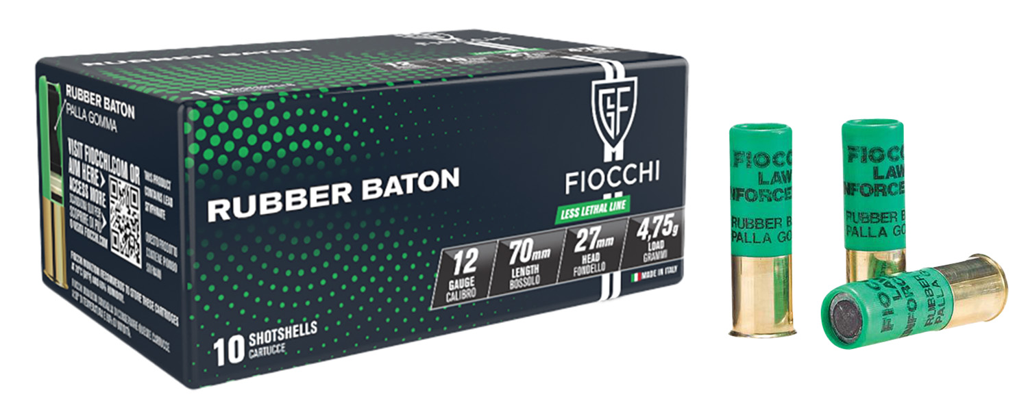 Fiocchi 12LEBA10 Rubber Baton Home Defense 12 Gauge 2.75