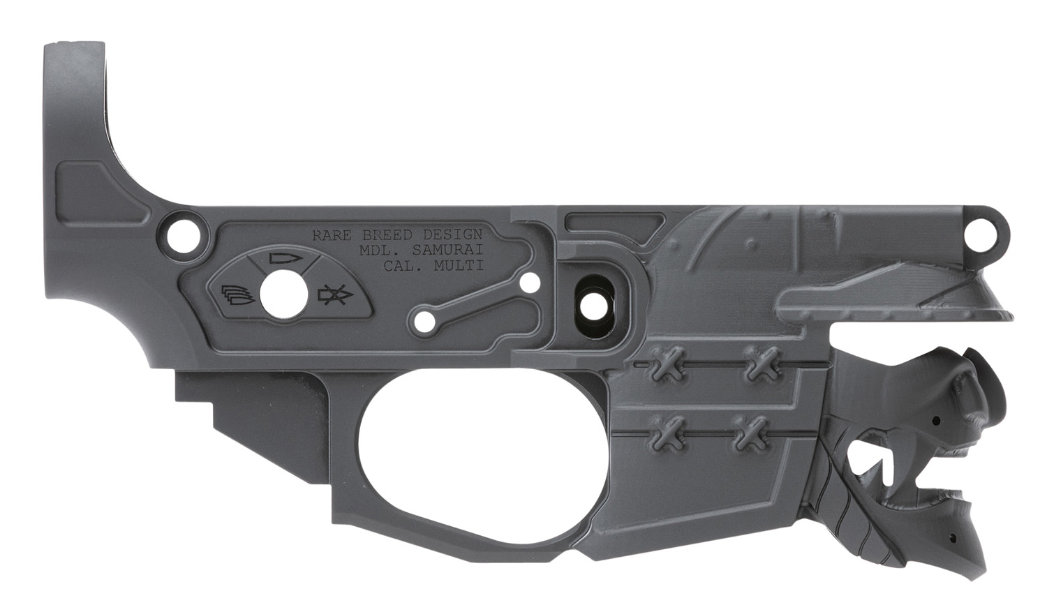 Spikes STLB630 Rare Breed Samurai Stripped Lower Receiver Multi-Caliber 7075-T6 Aluminum Black Anodized for AR-15
