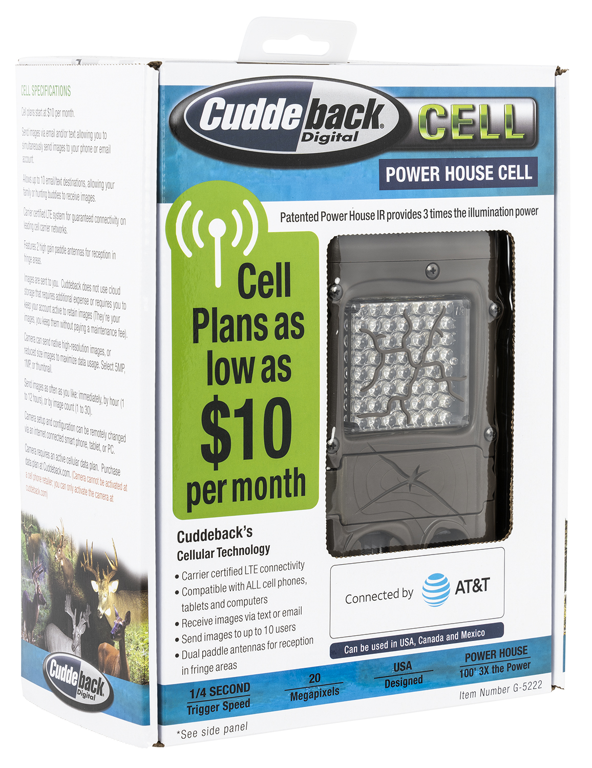 Cuddeback G5222 Power House Cell AT&T 4G/LTE Brown 20MP Resolution