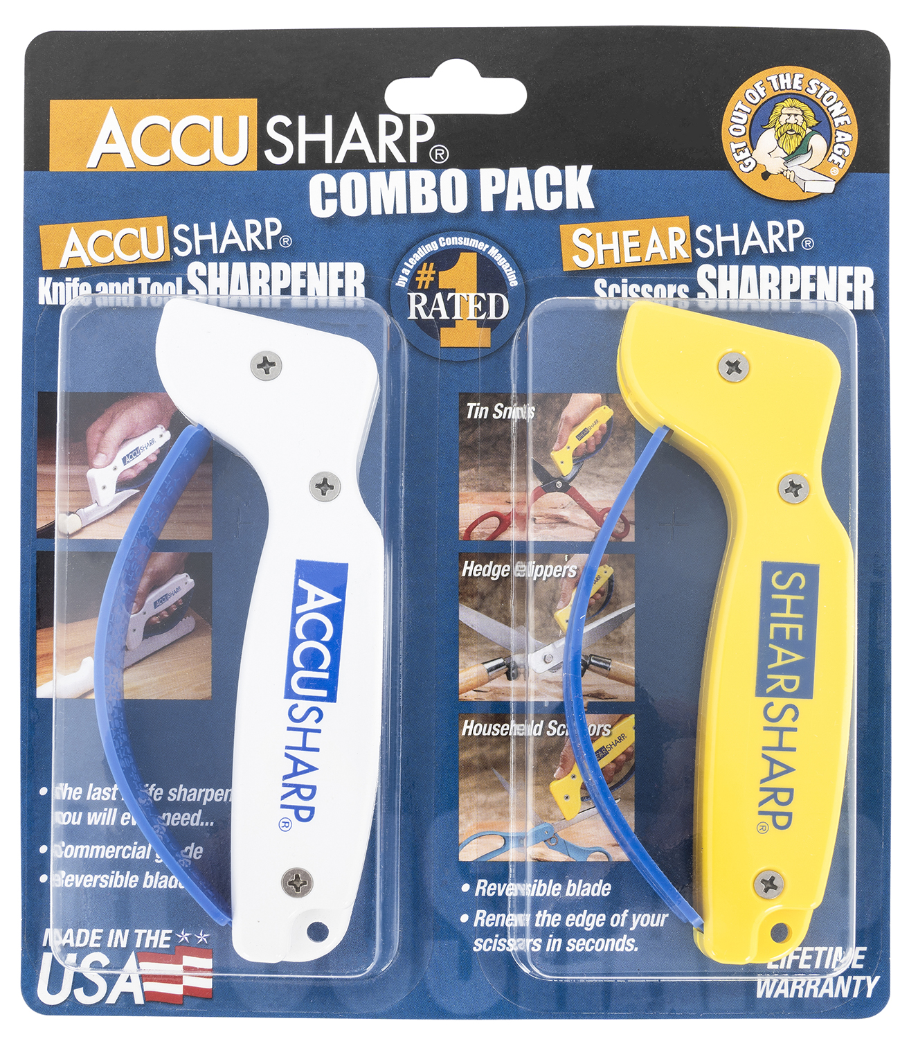 Accusharp Broadhead Sharpener w/Wrench Combo Tungsten Carbide Blades 013C 