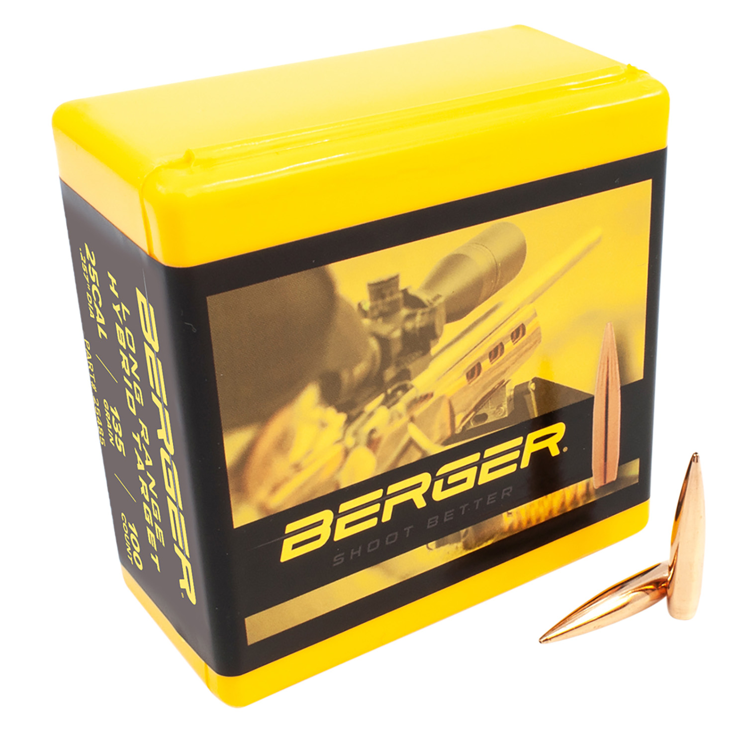 Berger Bullets 25485 Target  25 Cal .257 135 gr Long Range Hybrid Target 100 Per Box