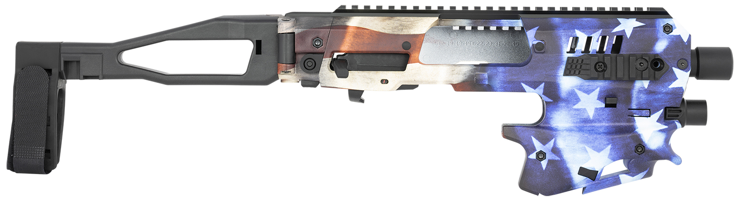 CAA MCKGEN2USA Micro American Flag Compatible w/Glock 17/19/19x/22/23/25/31/32/45 Gen2 Red/White/Blue, Black Synthetic Stock, Polymer Frame