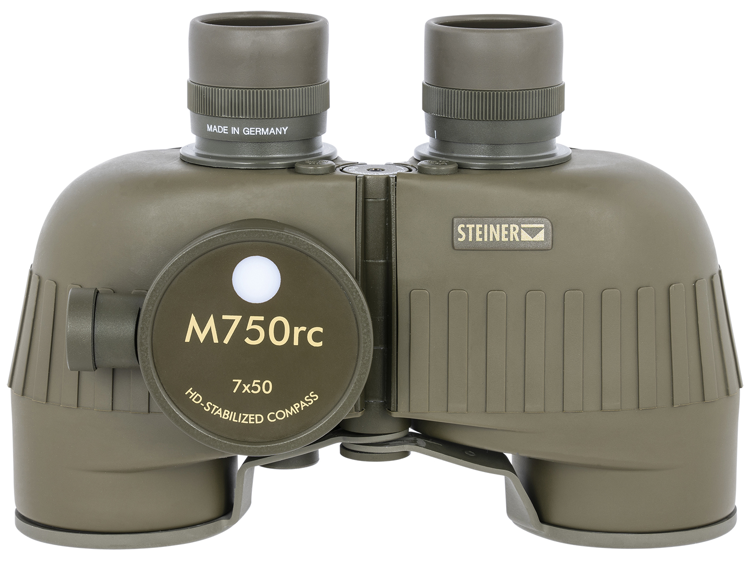 Steiner 2690 M750rc Reticle & Compass 7x50mm Range Finding Reticle Floating Prism Green Rubber Armor Makrolon Features Compass
