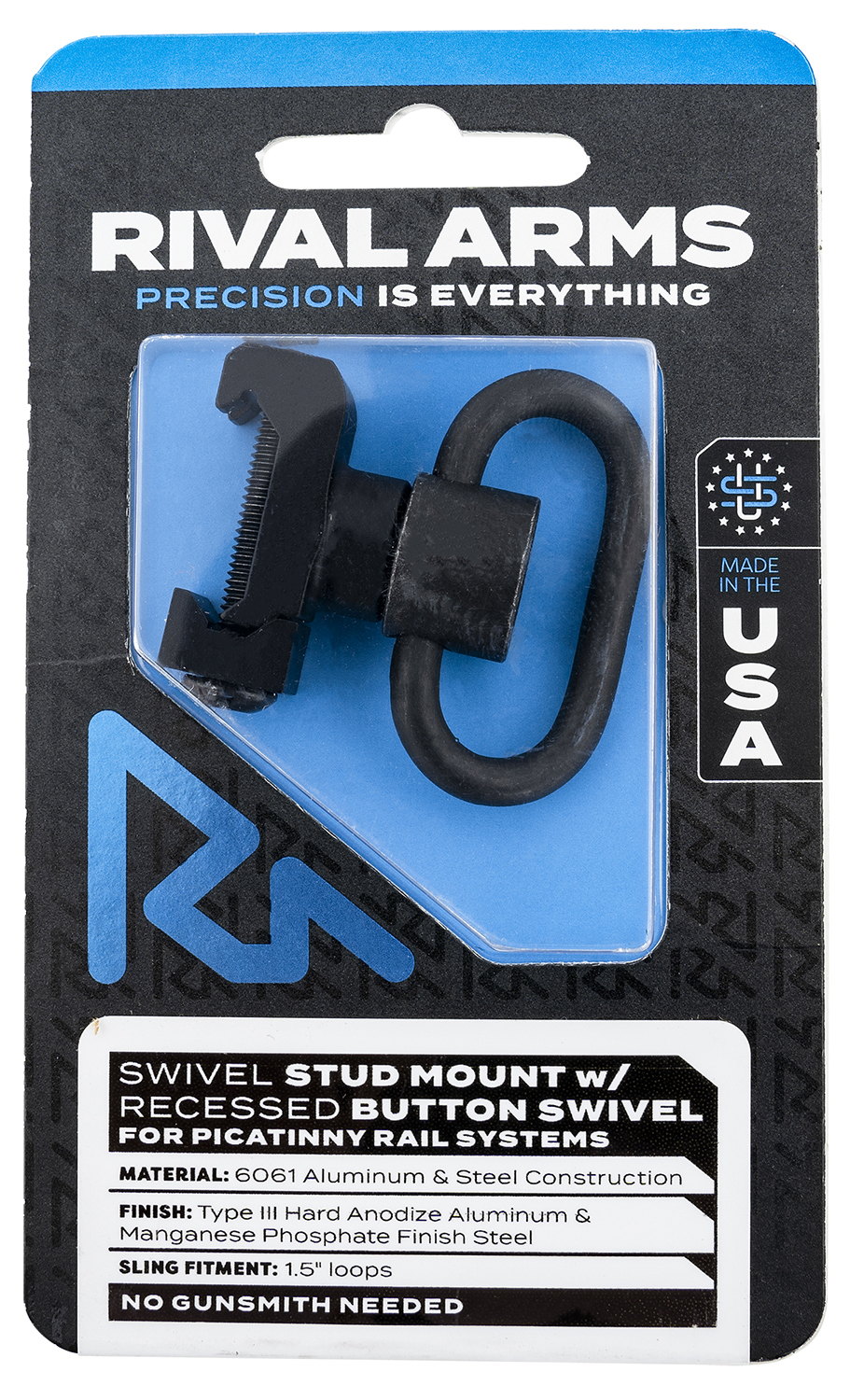 Rival Arms RA-RA92P2A Swivel Stud Mount  with Black Manganese Phosphate 1.5