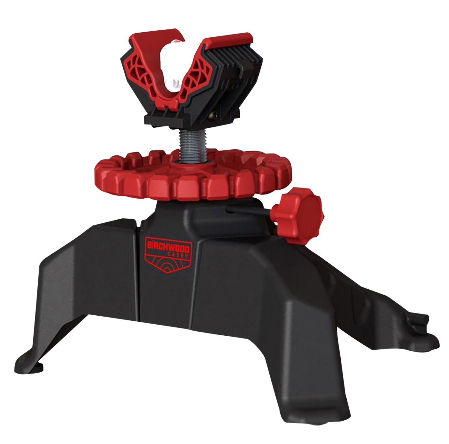 Birchwood Casey FMSR Tango Front Mount Shooting Rest made of Black Non-Marring Material with Red Accents, Padding & Adjustable Elevation for Handguns & Rifles