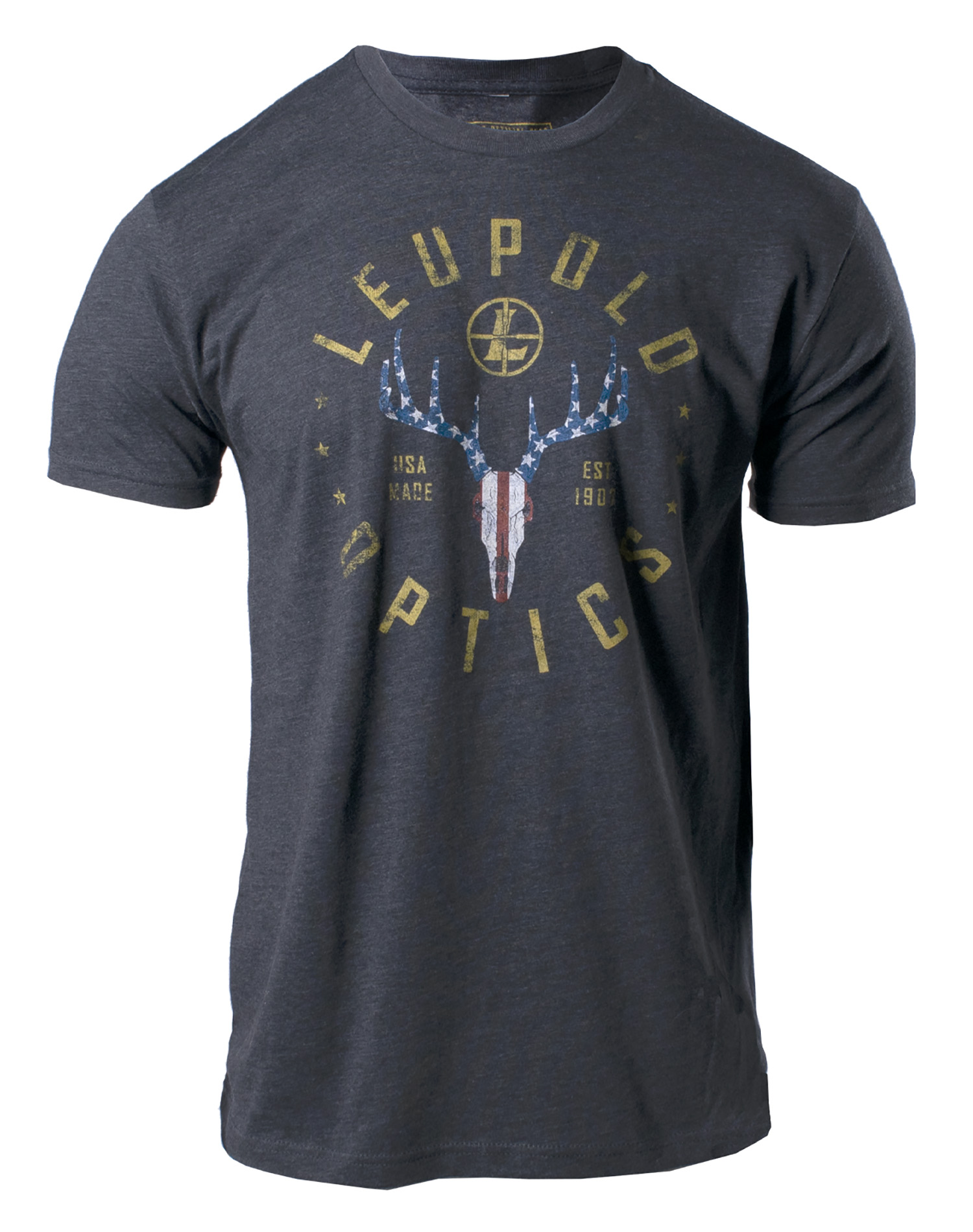 Leupold 179141 American Whitetail  Charcoal Gray Cotton/Polyester Short Sleeve Medium | 030317025380