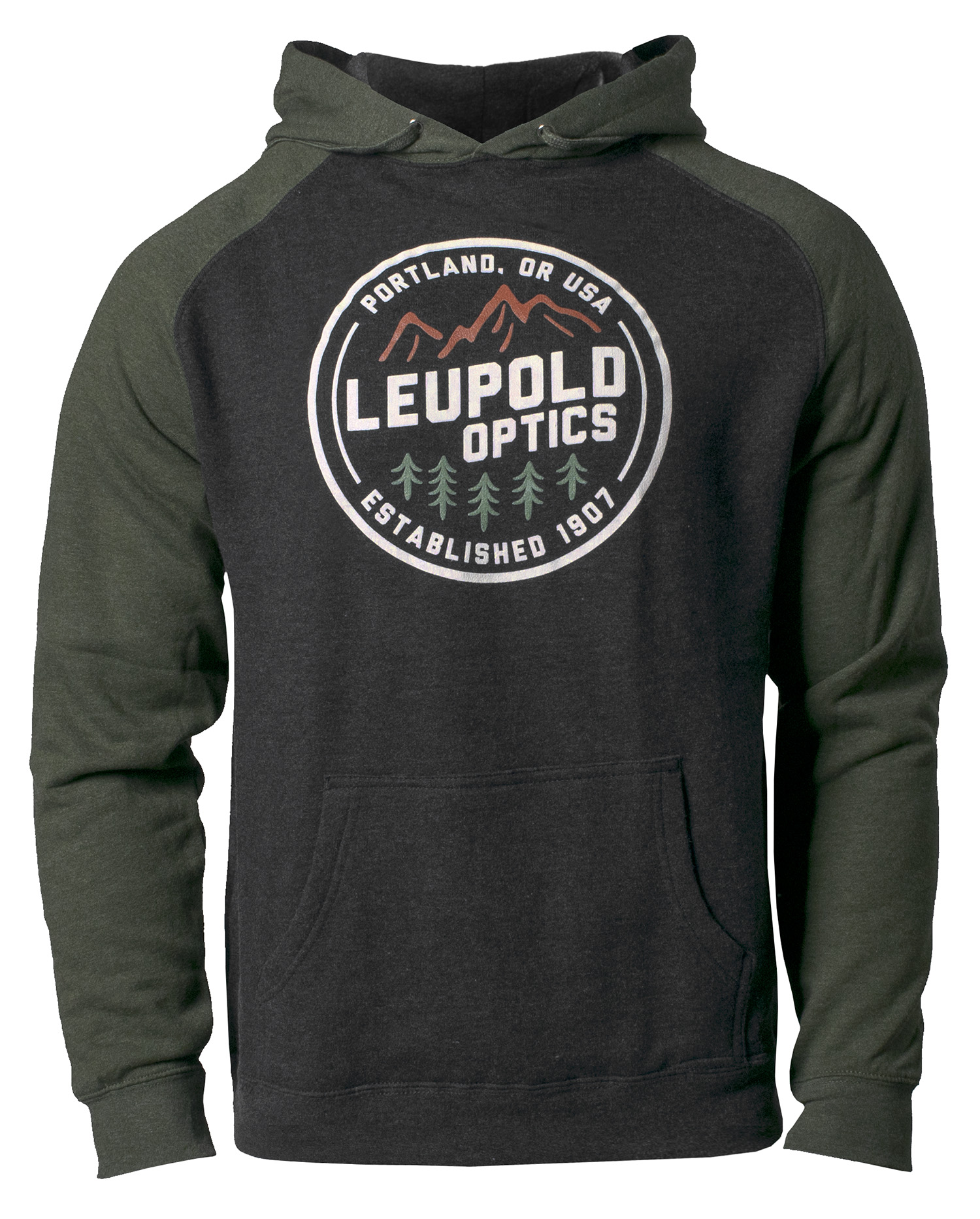 Leupold 177641 Established 1907 Hoodie Charcoal/Green Long Sleeve Medium