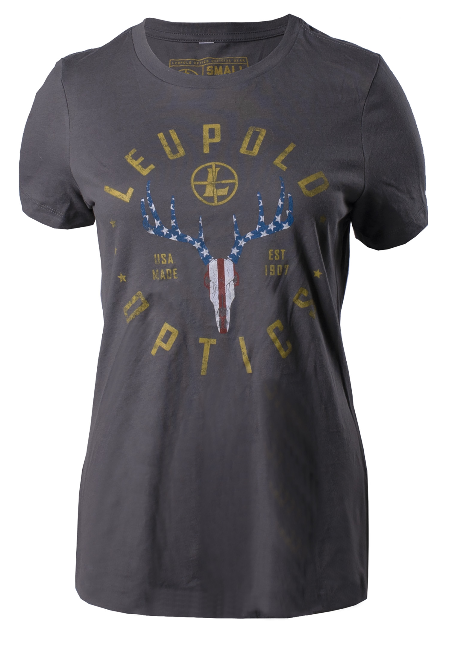 Leupold 179150 American Whitetail Womens Gray Cotton/Polyester Short Sleeve Medium | 030317025403