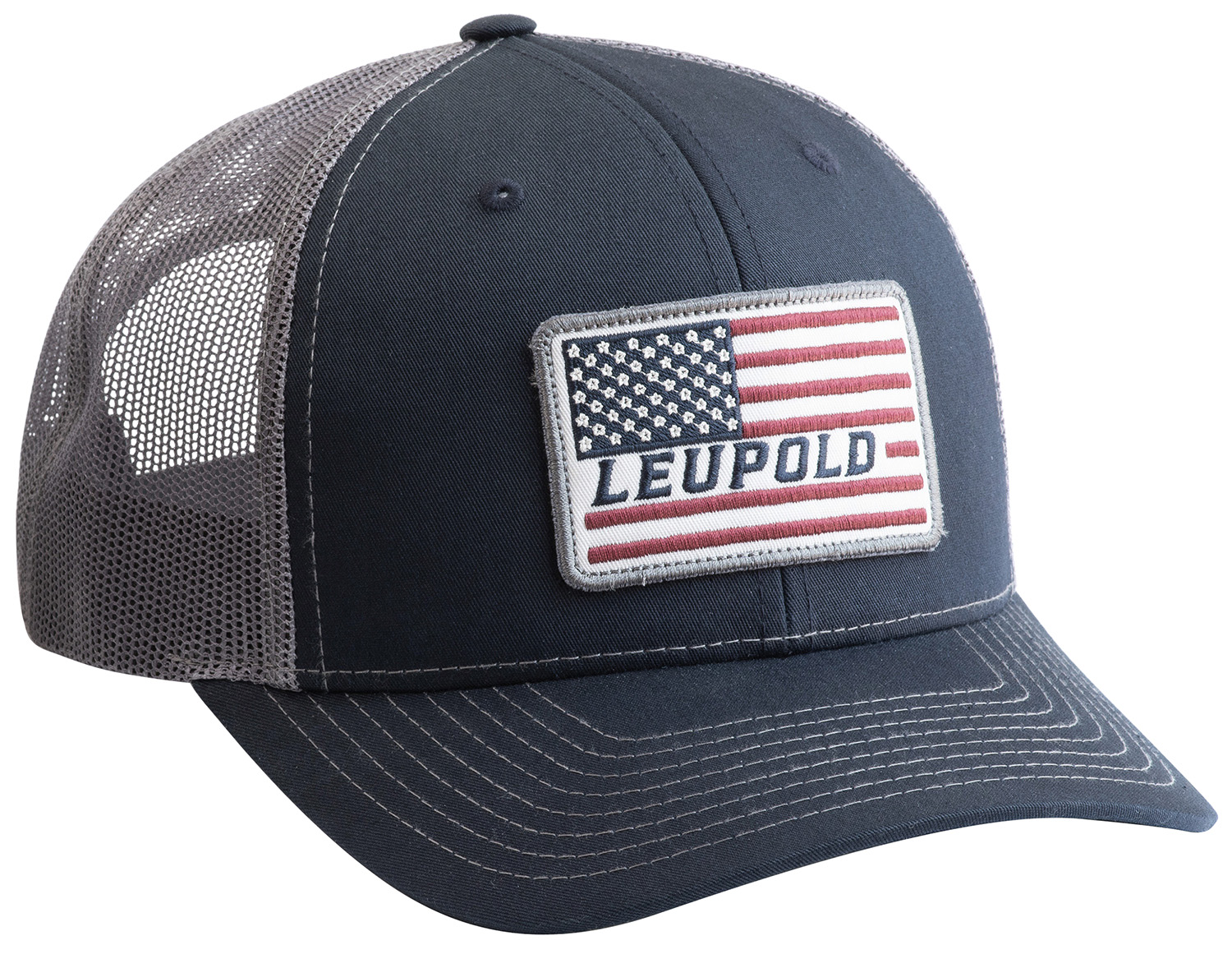 Leupold 179858 Trucker  Navy/Gray SemiStructured American Flag Patch | 030317026523